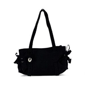 The Sak Black Woven Nylon Tote Bag – Braided Straps, Shoulder Bag